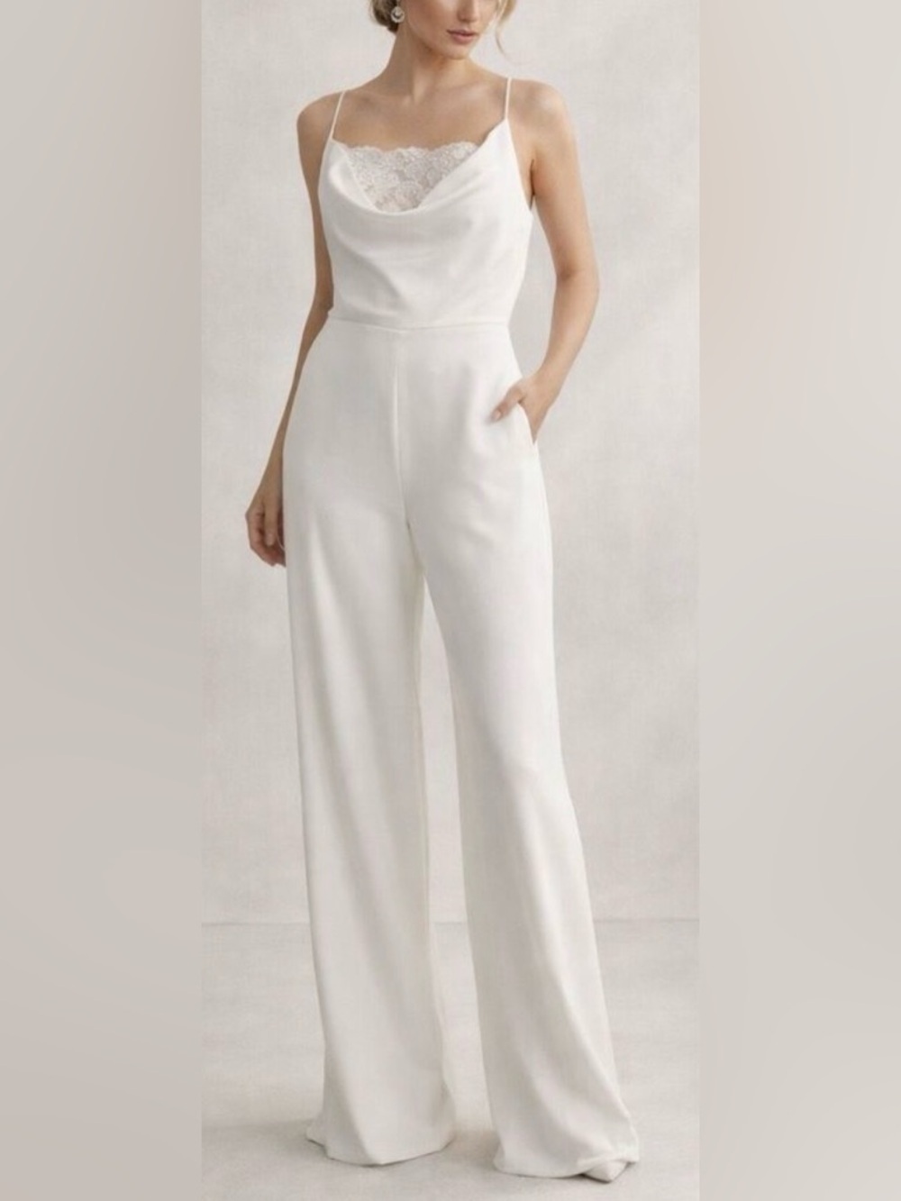 NEW SACHIN & BABI Carrie Bridal Jumpsuit In Cream sz 14